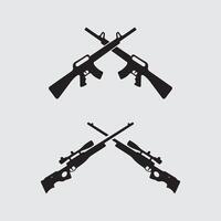 Gun logo icon and tactical design guns illustration vector