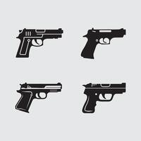 pistola logo icono y táctico diseño pistolas ilustración vector