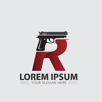 pistola logo icono y táctico diseño pistolas ilustración vector