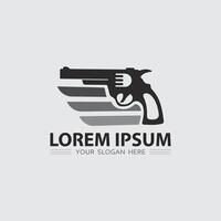 pistola logo icono y táctico diseño pistolas ilustración vector