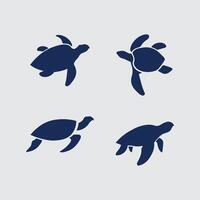 tortuga, animal, caricatura, icono vector