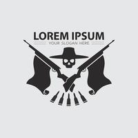 Gun logo icon and tactical design guns illustration vector