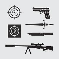 pistola logo icono y táctico diseño pistolas ilustración vector