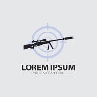 Gun logo icon and tactical design guns illustration vector