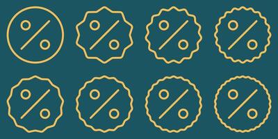 Promo Icons Line Art Collection. Simple and Modern Discount. Design For Applications, Web, Posters, Social Media. vector