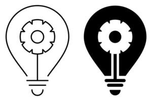 black bulb icon set. simple and modern design for logo, application, web, poster. vector