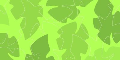 Green Color Background Abstract Shapes, Leaf Pattern with Empty Space for Text. Template for Banner, Greeting Card, Poster, Social Media, Web. vector