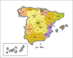 Administrative map of Spain vector