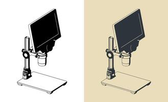 Digital microscope illustrations vector