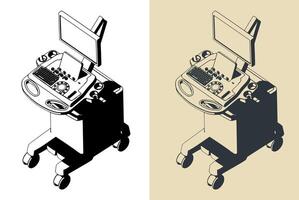 Ultrasound machine illustrations vector