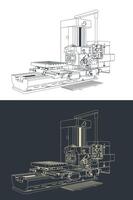 molienda cnc máquina ilustración vector