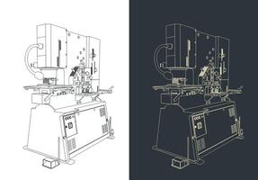 Punch machine illustrations vector