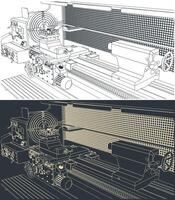 Milling machine close up vector