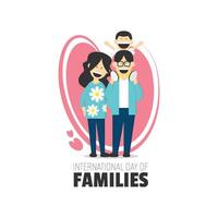 internacional día de familias póster con un familia riendo felizmente juntos vector