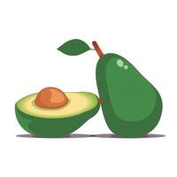 Green freshness, avocado illustration on white background vector