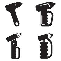 Emergency Hammer for Car Glass breaker icon vector