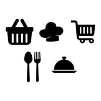 Supermarket icons set isolated on white background. vector