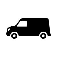 Delivery Van truck icon, minibus isolated on white background. vector
