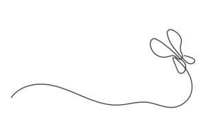 Butterfly in one solid line drawing. Cute minimalistic butterfly. Doodle illustration, vector