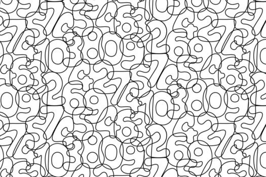 resumen sin costura antecedentes con resumen burbujas de números. sin costura negro y blanco modelo. diseño para imprimir, textil, papel. vector