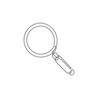 One line continuous screen magnifier, concept symbol. Internet search .Digital white one line sketch drawing illustration vector