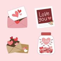 San Valentín día colección con dulces y regalos vector