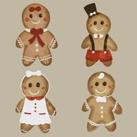 Christmas gingerbread cookies set vector