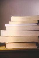 Old books photographed with natural lighting photo