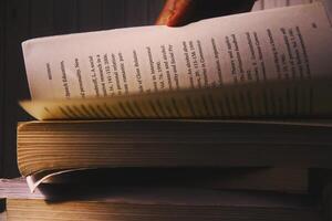 Old books photographed with natural lighting photo