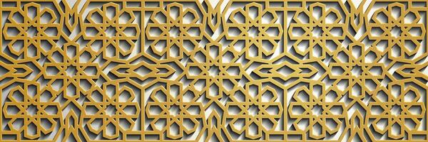 Geometric 3d arabic islamic gold pattern, Pattern Asia . vector