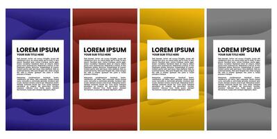 three banners with different colors and shapes vector