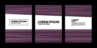 Tres vertical pancartas con púrpura y blanco rayas vector
