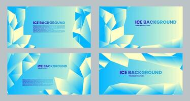 set of four abstract background with ice crystals vector