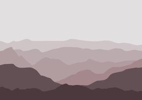 Mountains landscape panorama. Illustration in flat style. vector