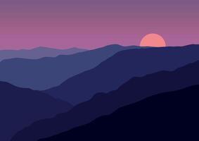 Mountains landscape panorama. Illustration in flat style. vector