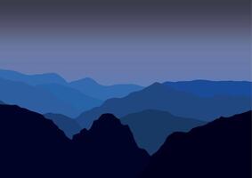 montañas paisaje panorama. ilustración en plano estilo. vector
