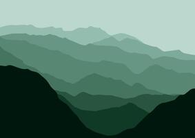 Mountains landscape panorama. Illustration in flat style. vector