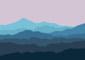 Mountains landscape panorama. Illustration in flat style. vector