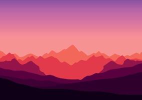 Mountains landscape panorama. Illustration in flat style. vector