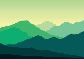 montañas paisaje panorama. ilustración en plano estilo. vector