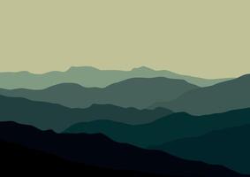 Mountains landscape panorama. Illustration in flat style. vector