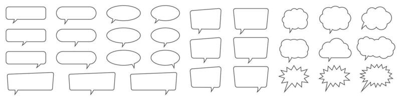 Speech bubble, speech balloon, chat bubble line art icon for apps and websites. vector