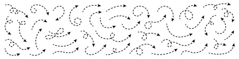 Curved dotted arrow. Zigzag arrow stripes design with dotted lines. vector