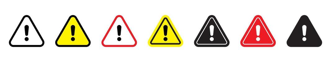 Caution triangular signs. Danger, warning sign, attention sign. Danger icon, warning icon, attention icon. vector