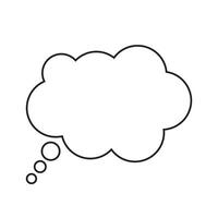 Think bubble icon. Think or speech bubble line icon. vector