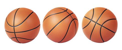 Orange basketball ball on white background photo