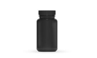 Black supplement bottle for medicine photo
