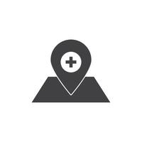 Hospital location icon vector