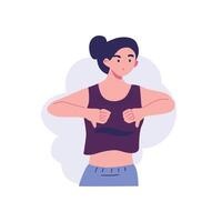 pose of woman rejecting something flat style illustration design vector