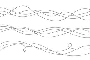 Wavy lines. Abstract illustration on white background. Curve flow dynamic design. Liquid music soundwaves. Scribble swirl strokes. Doodle stream art vector